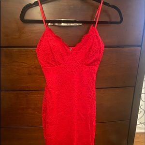 Red  Lace Dress-Perfect for night out in Great condition used once